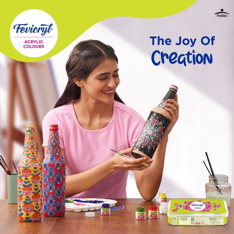 Pidilite Fevicryl Acrylic Colors - Sunflower Kit - 10 Shades - Image 5